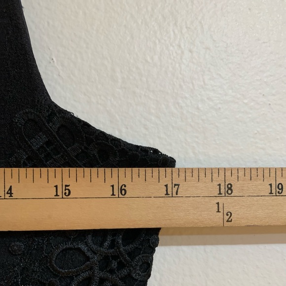 Banana Republic Black Sleeveless Sheath Dress Lace Detail Wool Blend Women’s 8 - Picture 7 of 12